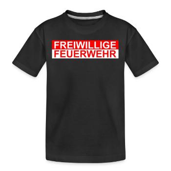 Freiwillige Feuerwehr - Kinder Premium Bio T-Shirt - Schwarz - Vorne