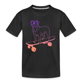 Skateboarder Skater Dog Skateboard - Kids' Premium Organic T-Shirt - black - Front