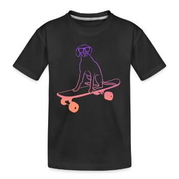 Skateboard Skaten lustig Hund Skateboarder - Kinder Premium Bio T-Shirt - Schwarz - Vorne