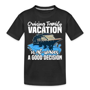 Vacances en croisière - T-shirt bio Premium Enfant - noir - Devant