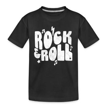 Rock and Roll - Kids' Premium Organic T-Shirt - black - Front