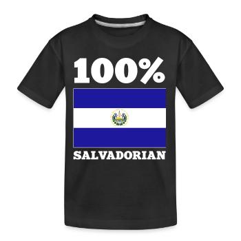 El Salvador flag - Kids' Premium Organic T-Shirt - black - Front