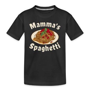Mamma's Spaghetti - Kinder Premium Bio T-Shirt - Schwarz - Vorne