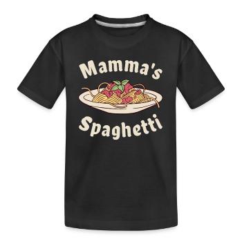 Mamma's Spaghetti - Kinder Premium Bio T-Shirt - Schwarz - Vorne