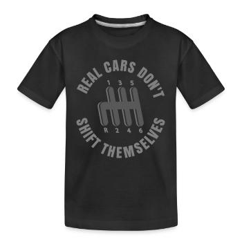 Les vraies voitures ne changent pas de vitesse par elles-mêmes - T-shirt bio Premium Enfant - noir - Devant