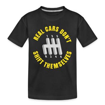 Les vraies voitures ne changent pas de vitesse par elles-mêmes - T-shirt bio Premium Enfant - noir - Devant