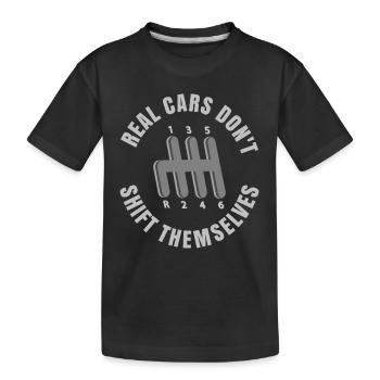 Les vraies voitures ne changent pas de vitesse par elles-mêmes - T-shirt bio Premium Enfant - noir - Devant