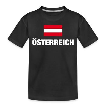 Austria, Austrian Flag, Austria Gift - Kids' Premium Organic T-Shirt - black - Front