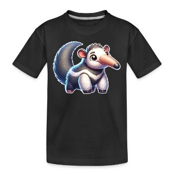 Ameisenbär - Kinder Premium Bio T-Shirt - Schwarz - Vorne