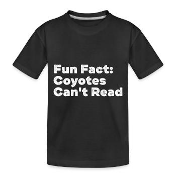 Coyote Can't Read Funny Animal Pun Humor Animal - Kinder Premium Bio T-Shirt - Schwarz - Vorne