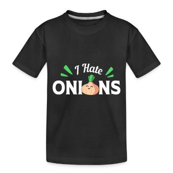 Zwiebel - Kinder Premium Bio T-Shirt - Schwarz - Vorne
