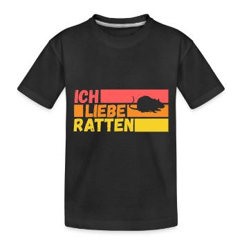 Nagetier Ratte Ratten - Kinder Premium Bio T-Shirt - Schwarz - Vorne