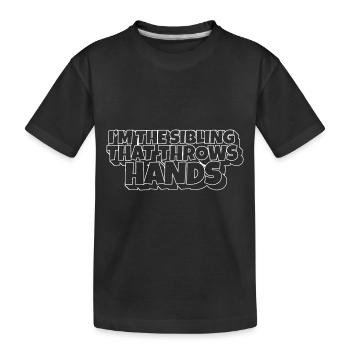 Je suis le frère ou la sœur qui jette des mains protectrices - T-shirt bio Premium Enfant - noir - Devant