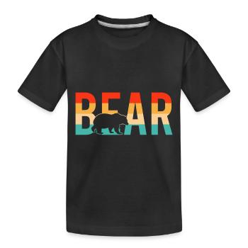 Bear bear retro - Kids' Premium Organic T-Shirt - black - Front