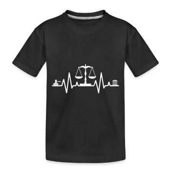 Avocat Étudiant en droit Heartbeat Pulse - T-shirt bio Premium Enfant - noir - Devant