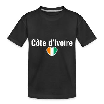 Côte d’Ivoire Côte d’Ivoire Drapeau ivoirien - T-shirt bio Premium Enfant - noir - Devant