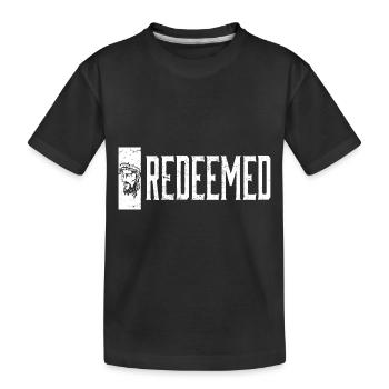 Redeemed Religious Christian Jesus Holy Cross - Kids' Premium Organic T-Shirt - black - Front