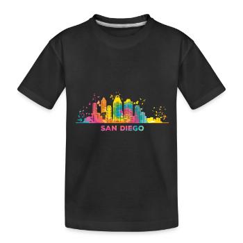 San Diegan Skyline San Diego - Kids' Premium Organic T-Shirt - black - Front