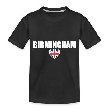Birmingham Großbritannien Britische Flagge Brite - Kinder Premium Bio T-Shirt - Schwarz - Vorne