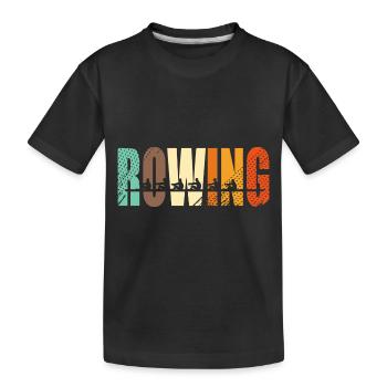 Ruderteam Rudern Ruder Ruderboot Ruderer - Kinder Premium Bio T-Shirt - Schwarz - Vorne