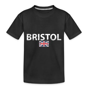 Bristol UK Vintage British Flag British - Kids' Premium Organic T-Shirt - black - Front