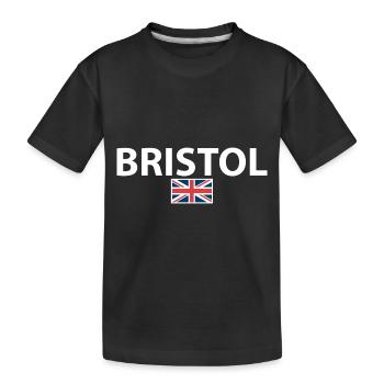 Bristol UK Britische Flagge Brite - Kinder Premium Bio T-Shirt - Schwarz - Vorne