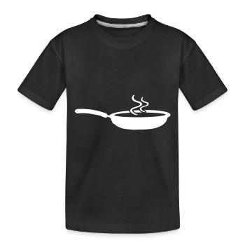 Pfanne Icon - Kinder Premium Bio T-Shirt - Schwarz - Vorne