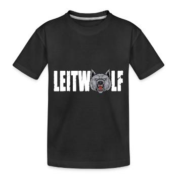 Leitwolf Alpha Wolf Kapitän Teamführer Trainer - Kinder Premium Bio T-Shirt - Schwarz - Vorne