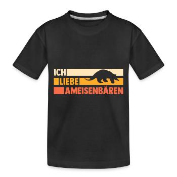 Ameisenbär - Kinder Premium Bio T-Shirt - Schwarz - Vorne