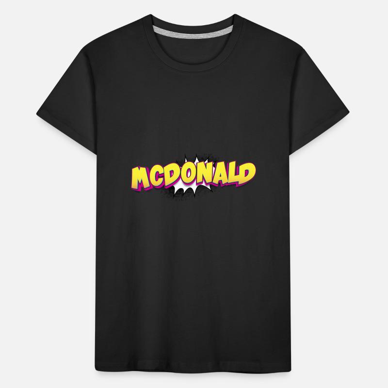 McDonald Custom Name Comic Book Style Pop Art, Kids' Premium Organic T-Shirt