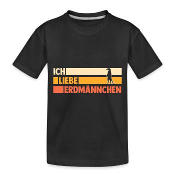 Erdmännchen - Kinder Premium Bio T-Shirt - Schwarz - Vorne