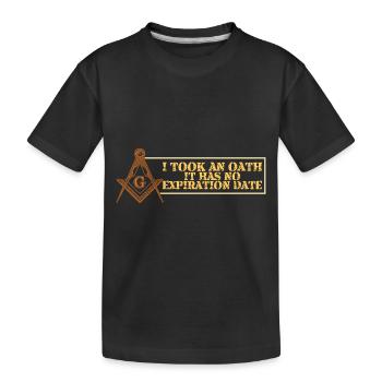Freimaurer Winkel & Zirkel FREEMASON Prince Hall - Kinder Premium Bio T-Shirt - Schwarz - Vorne