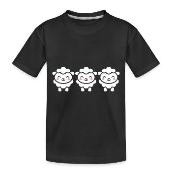 Schaf - Kinder Premium Bio T-Shirt - Schwarz - Vorne