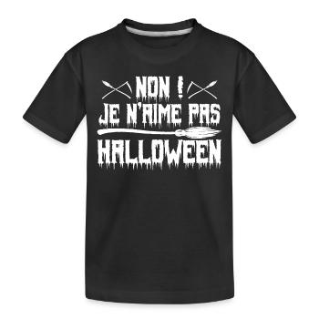 Anti halloween humour Je n'aime pas Halloween - T-shirt bio Premium Enfant - noir - Devant