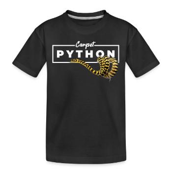 Carpet Python Geometric Reptile Owner - Kids' Premium Organic T-Shirt - black - Front