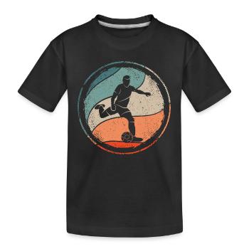 Footballer Football Player Retro Football Player - Kids' Premium Organic T-Shirt - black - Front