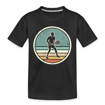 Tennis player Tennis coach retro Tennis - Kids' Premium Organic T-Shirt - black - Front