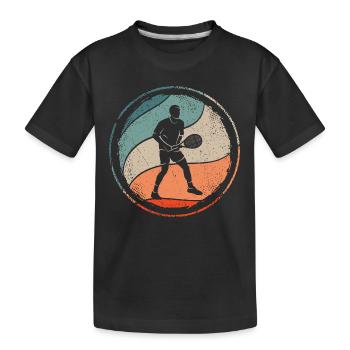 Tennis player Tennis coach retro Tennis - Kids' Premium Organic T-Shirt - black - Front