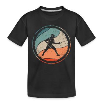 Fencing Fencing Sport Épée Vintage Fencer - Kids' Premium Organic T-Shirt - black - Front