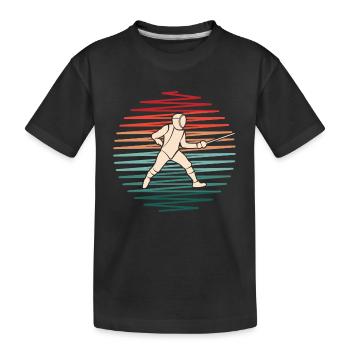 Fencing Fencing Épée Retro Fencer - Kids' Premium Organic T-Shirt - black - Front