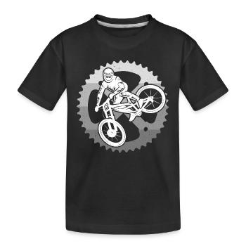 Mountain Bike Bike Chainring Mountain Bike - Kids' Premium Organic T-Shirt - black - Front