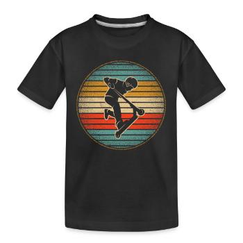Tretroller Tricks Vintage Jungen Stunt Scooter - Kinder Premium Bio T-Shirt - Schwarz - Vorne