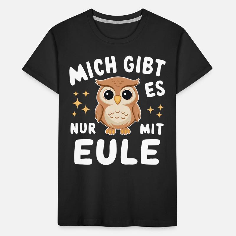 Nachteule Eule Eulen Vogel Kinder Premium Bio T-Shirt