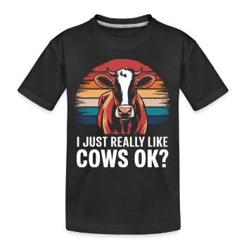 Éleveur de vaches Ferme Éleveur de vaches - T-shirt bio Premium Enfant - noir - Devant