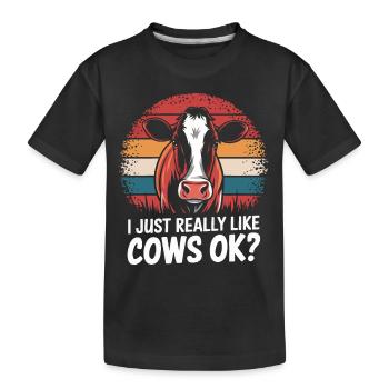 Éleveur de vaches Ferme Éleveur de vaches - T-shirt bio Premium Enfant - noir - Devant