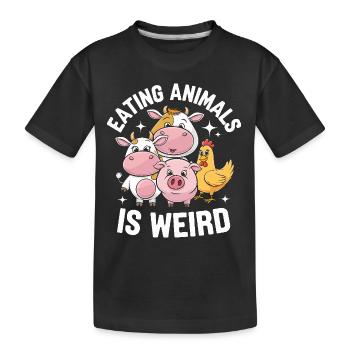 Végétarien Végétalien Végétarien Végétarien - T-shirt bio Premium Enfant - noir - Devant
