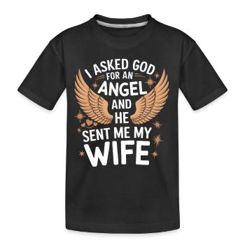 Frau Ehefrau Partnerin Familie Verheiratet - Kinder Premium Bio T-Shirt - Schwarz - Vorne