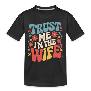 Frau Ehefrau Partnerin Familie Verheiratet - Kinder Premium Bio T-Shirt - Schwarz - Vorne