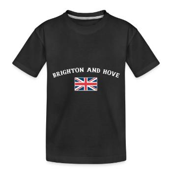 Brighton And Hove UK British Flag British - Kids' Premium Organic T-Shirt - black - Front