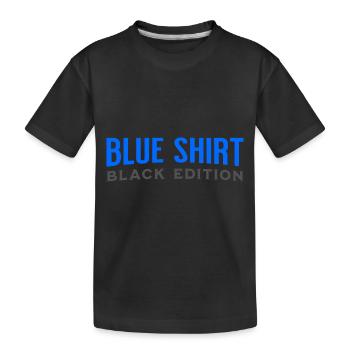 Ironisches "Blue Shirt - Black Edition" Design - Kinder Premium Bio T-Shirt - Schwarz - Vorne